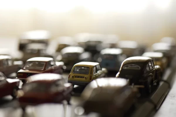 Various Model cars with a renault 5 in focus. Shot with a 50mm f1.8 lumix lens